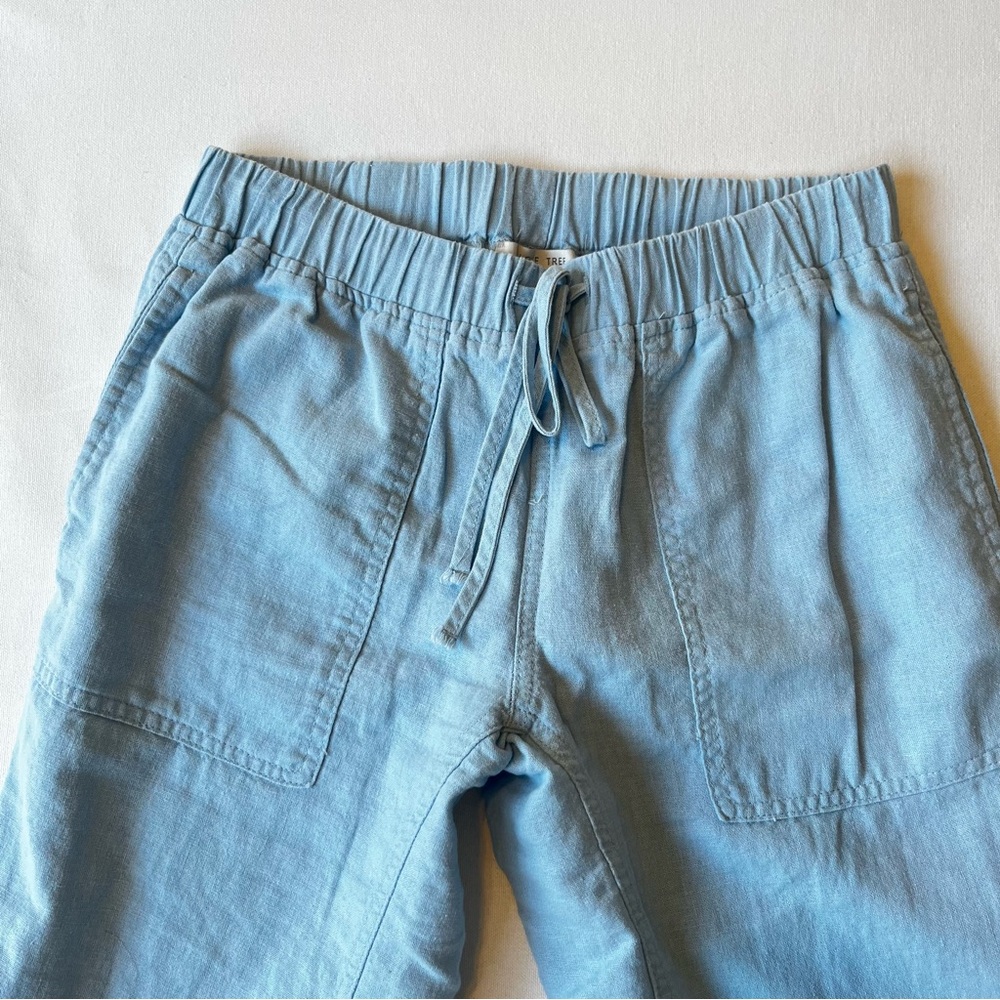 Love Tree pants Small Light blue Linen Viscose Tapered joggers Womens Pull on - Picture 3 of 8